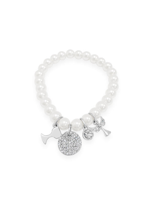Kids pearl charm bracelet