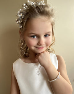 Heart and cross chain silver