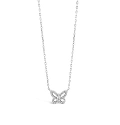 Butterfly necklace silver