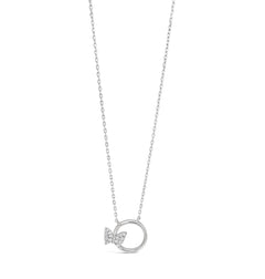 Butterfly circle necklace silver
