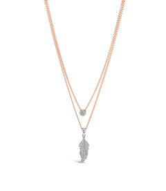 Feather necklace rose gold