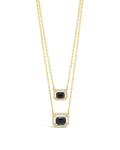 Layered jet necklace