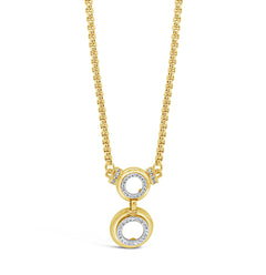 Double circles 2-tone necklace