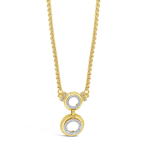 Double circles 2-tone necklace