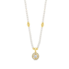 Gold/pearl dainty necklace