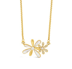 Gold/mother of pearl Daisy Necklace