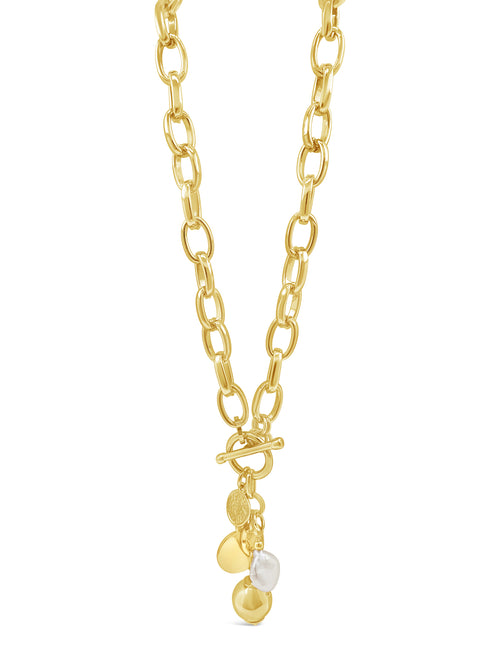 Gold rolo chain chunky necklace