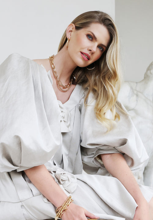 Gold open link necklace