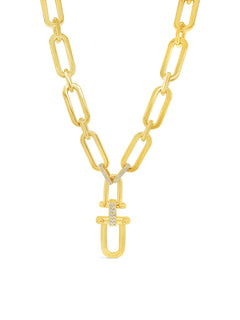 Gold chunky statement necklace