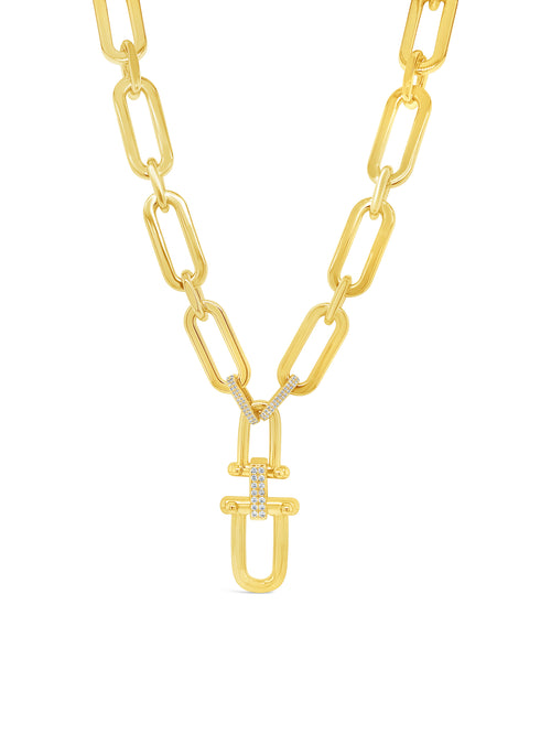 Gold chunky statement necklace