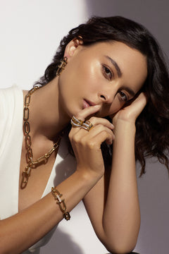 Gold chunky statement necklace