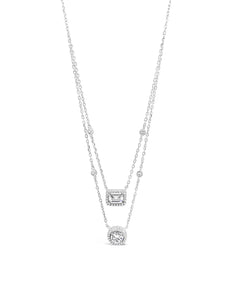 Layered silver necklace