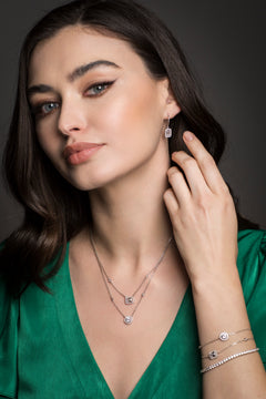Layered silver necklace