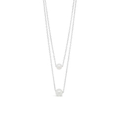 Double pearl necklace