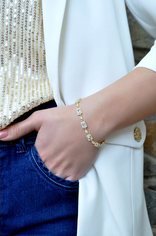Stone-set bracelet gold