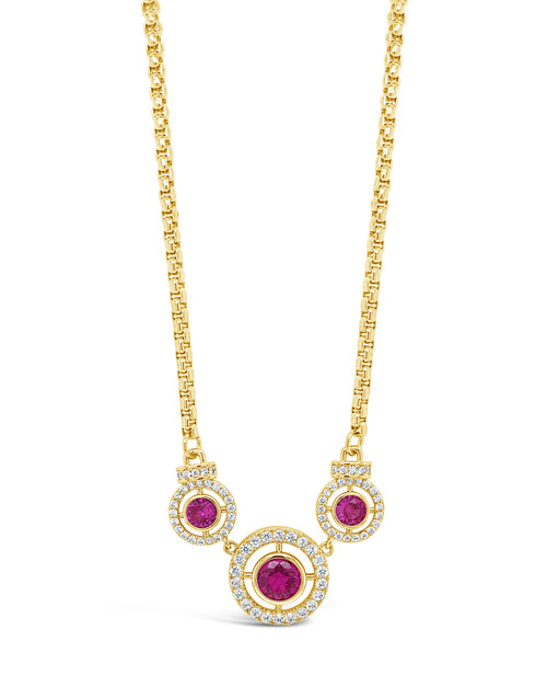 Gold/Pink sapphire necklace