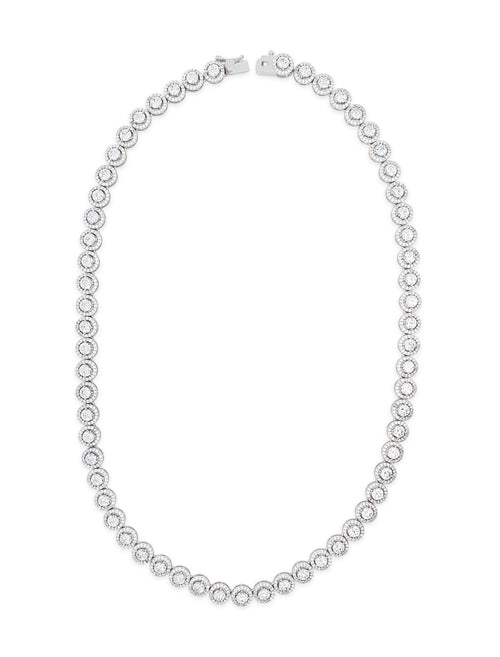 Cubic zirconia silver necklace